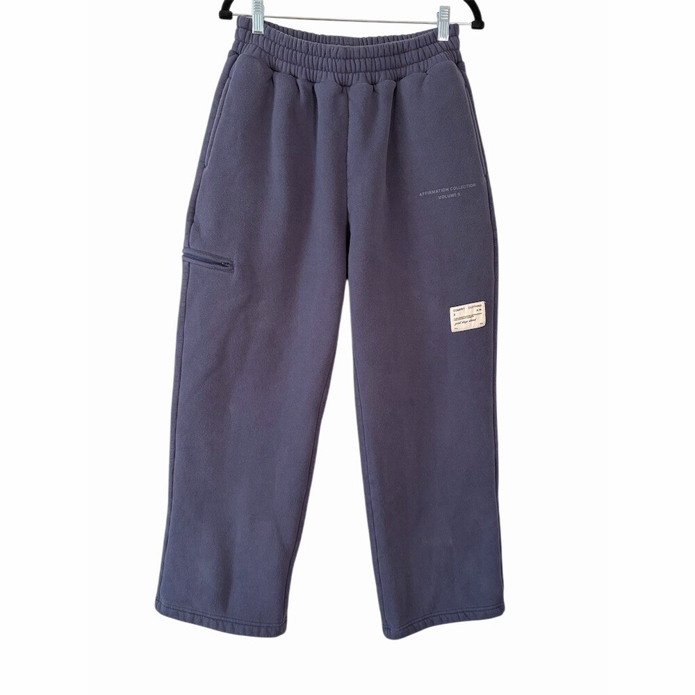 Comfrt Sweatpants Joggers Mens Size L Navy Blue Zip Pocket